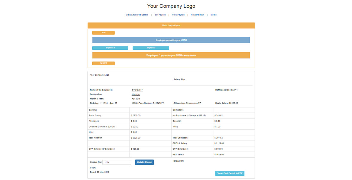 View Payroll Details